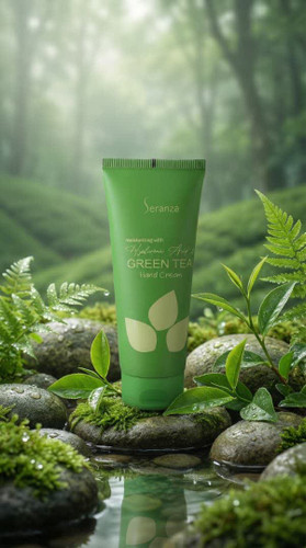 کرم مرطوب کننده دست سرانزا، مدل چای سبز، حجم ۱۰۰ میلیلیتر، با بافت سبک و جذب سریع